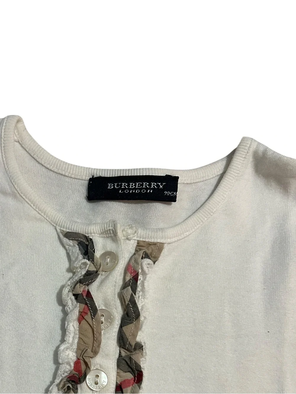 BURBERRY LONDON Matching Set Skirt and Nova Check Ruffle Short Sleeve Top